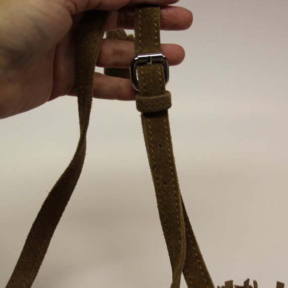 Zara Trafaluc, light brown suede purse with adjustable strap and Tassel zip - Picture 10 of 10